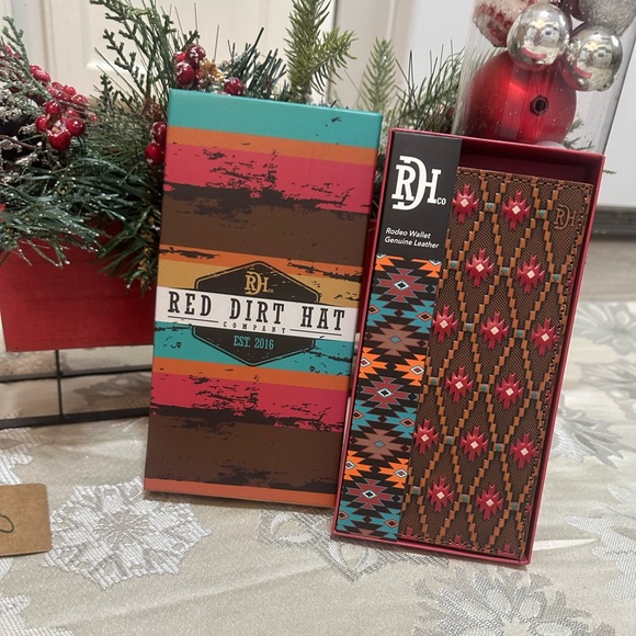 New Red Dirt Hat Co Unisex Wallet Rodeo Leather Southwest RedTan 23111876W16 - Picture 4 of 16